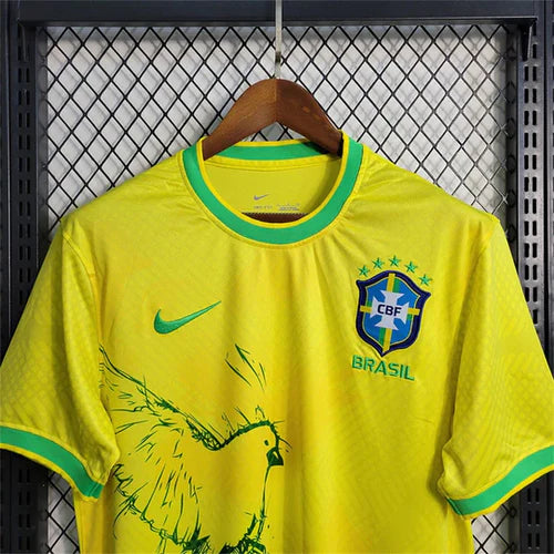 Maillot Brésil Concept Oiseaux Vert et Jaune 24/25