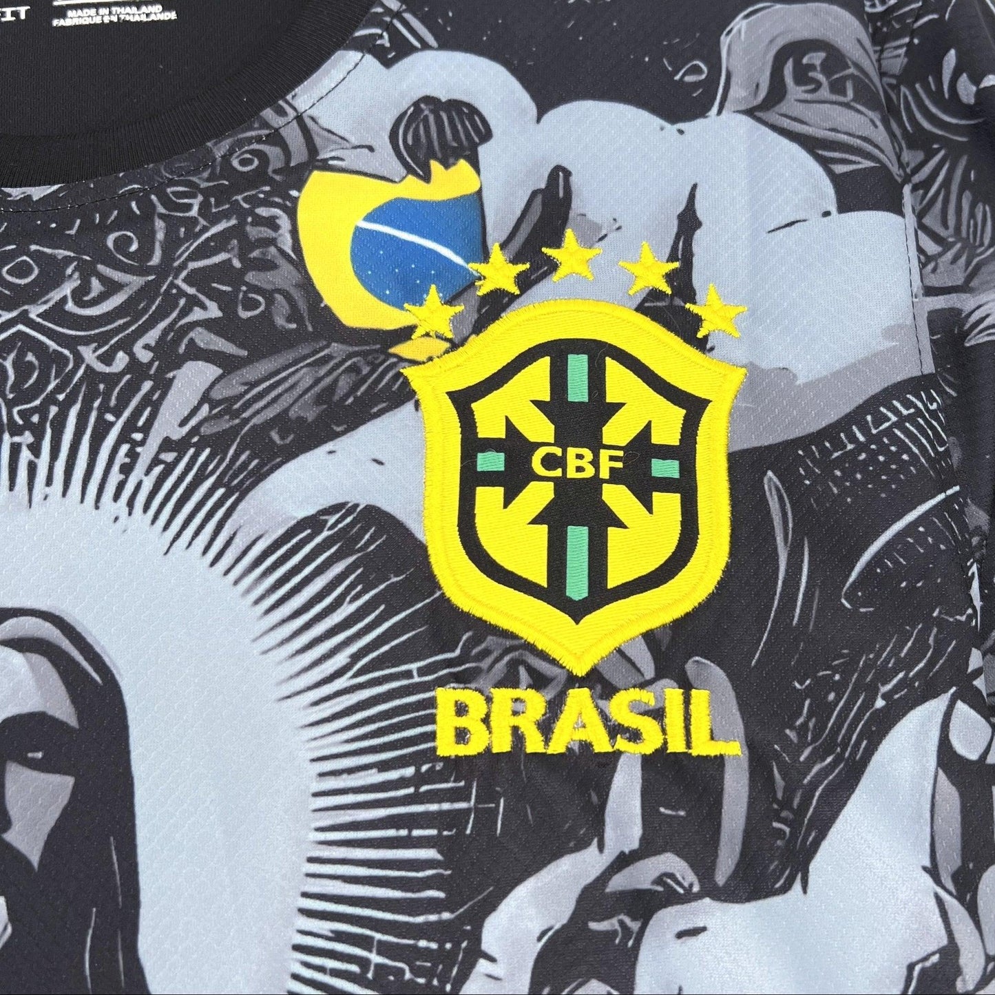 Maillot Brésil Christ Concept Noir et Gris 24/25