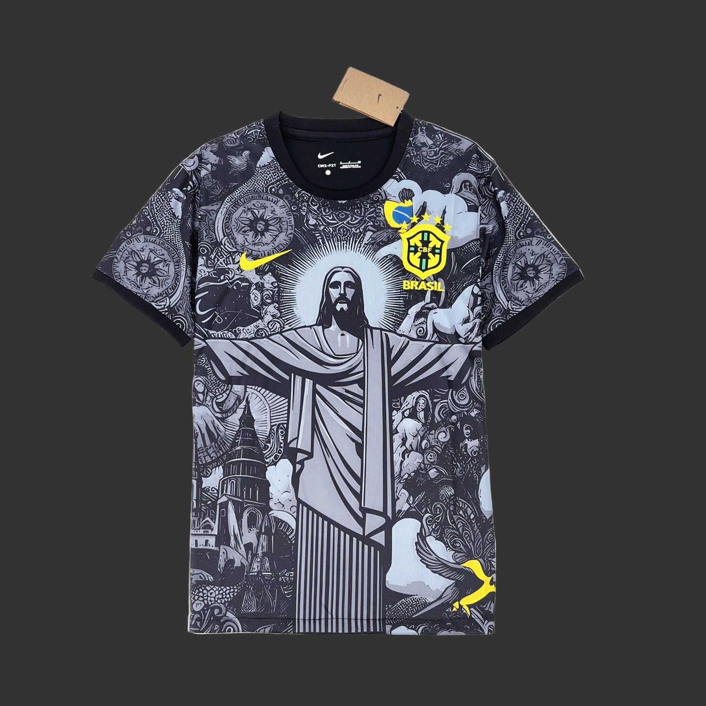 Maillot Brésil Christ Concept Noir et Gris 24/25