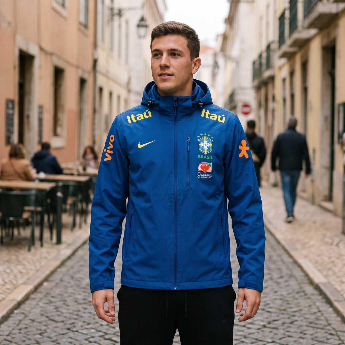Veste Brésil bleu 2025/2026 – portée