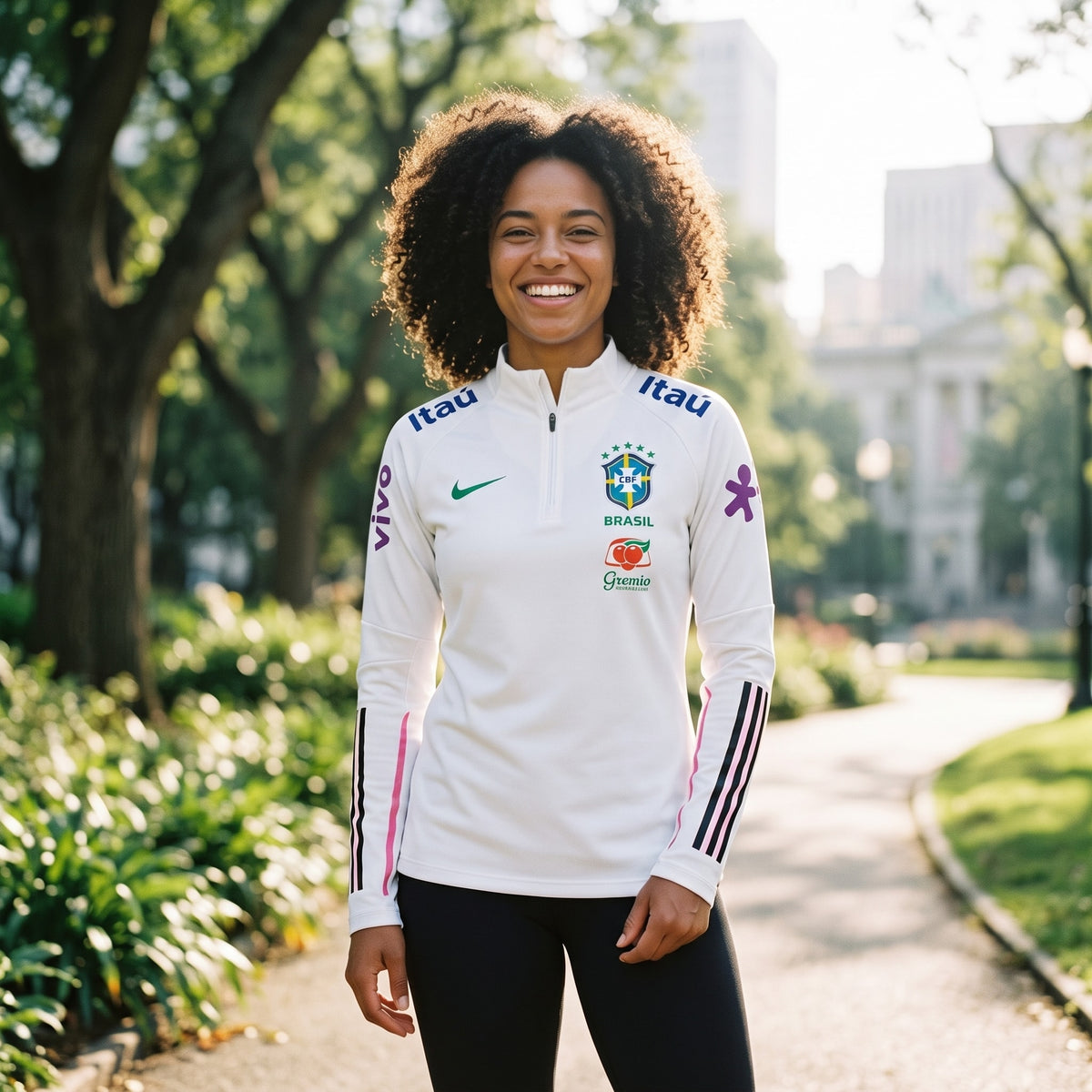 Veste du Brésil zippée 2026 – blanc, portée