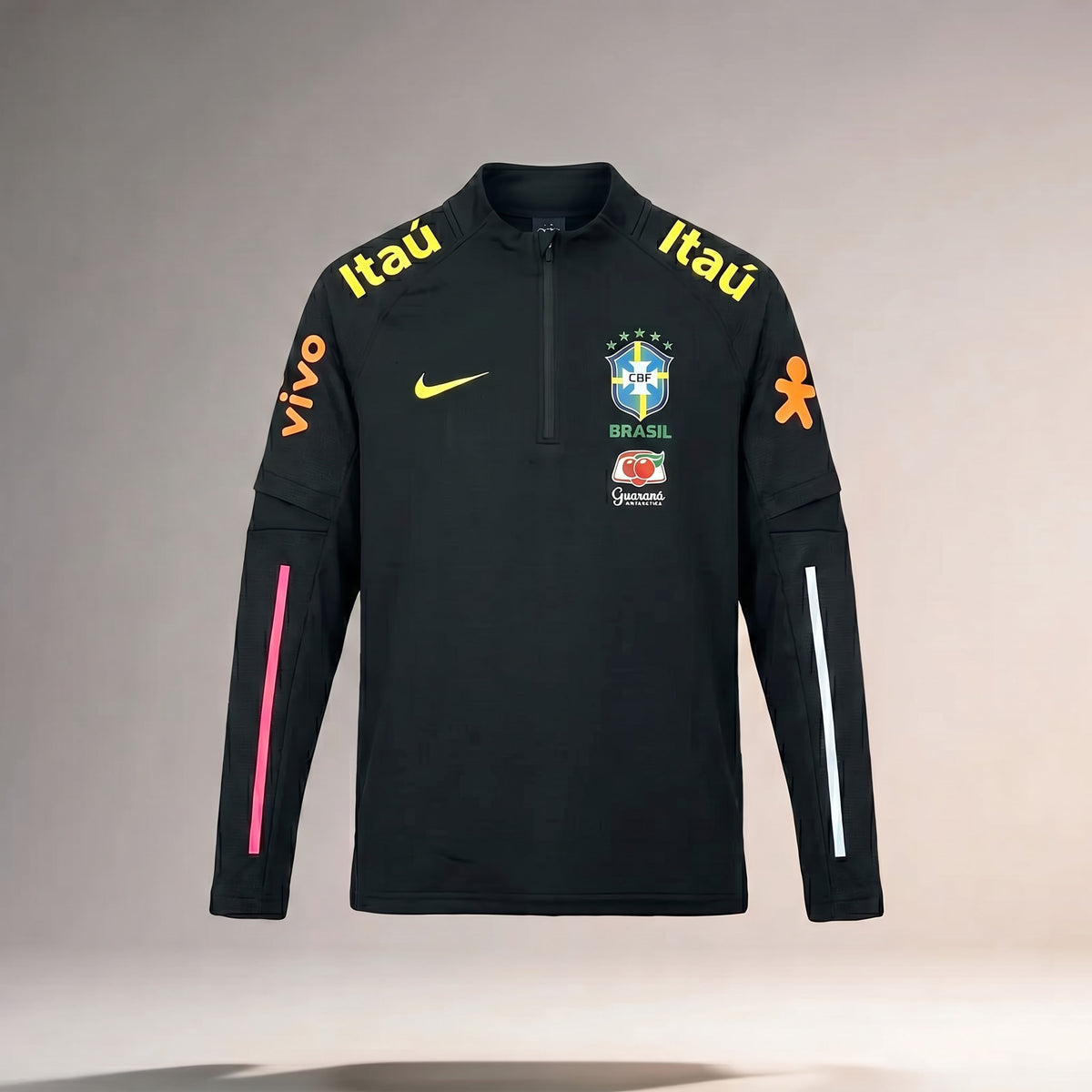 Veste du Brésil zippée 2026 – noir, vue de face