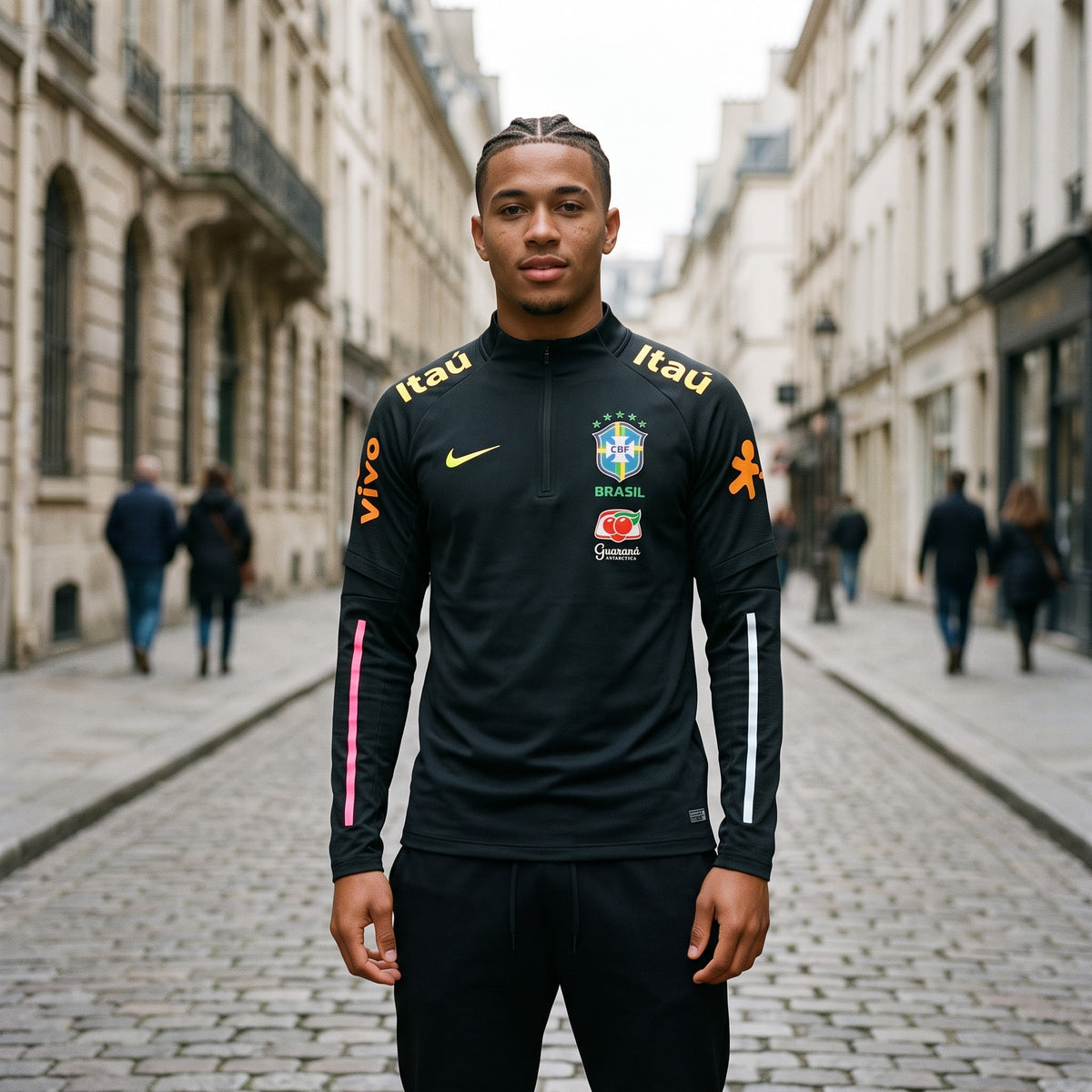 Veste du Brésil zippée 2026 – noir, portée