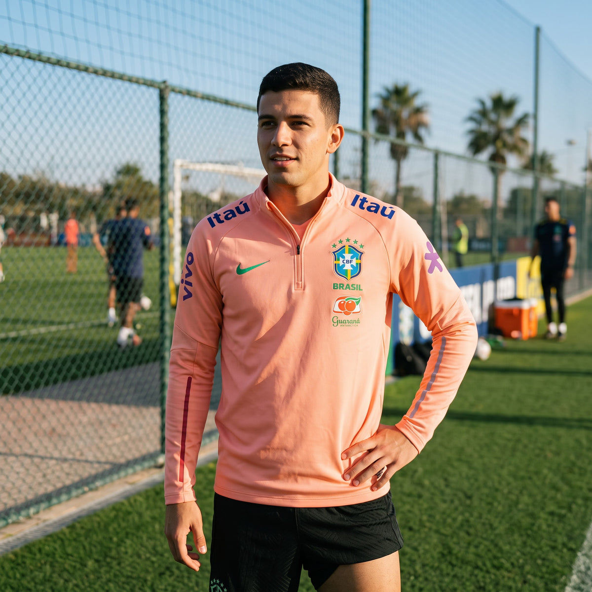 Veste du Brésil zippée 2026 – saumon, portée